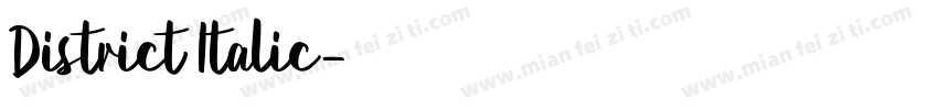 District Italic字体转换